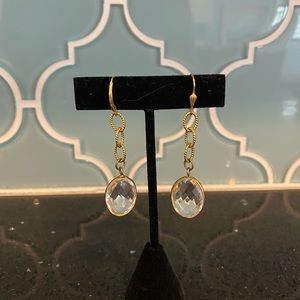 Dangling Rock Crystal Faceted Earrings